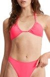 Billabong Sol Searcher Triangle Bikini Top In Coral Dream