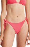 Billabong Sol Searcher Side Tie Bikini Bottoms In Coral Dream