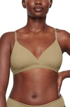 Skims Fits Everybody Crossover Bralette In Khaki