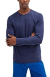 Rhone Crew Neck Long Sleeve T-shirt In Deep Blue