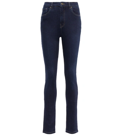 Y/project Paneled High-rise Skinny Jeans In Blue