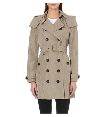 Burberry Balmoral Taffeta Trench Coat In Sisal | ModeSens