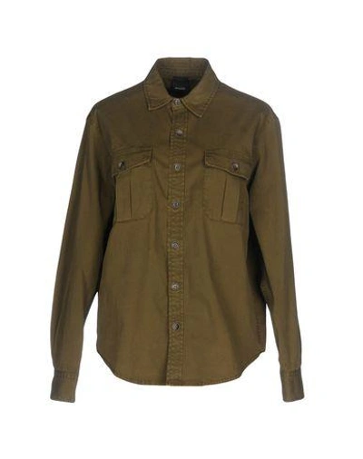 Pinko Solid Color Shirts & Blouses In Military Green