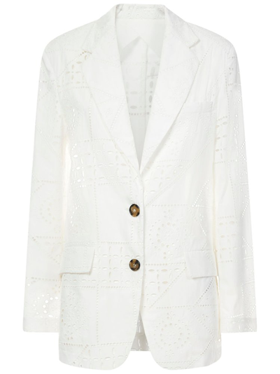 Msgm Perforated-design Jacket In White