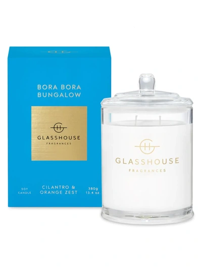 Glasshouse Fragrances 13.4 Oz. Bora Bora Bungalow Candle In Blue