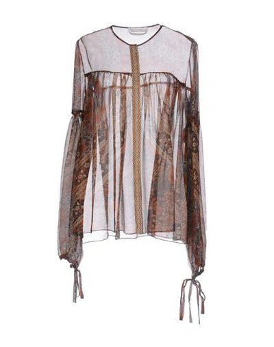 Chloé Floral Shirts & Blouses In Rust