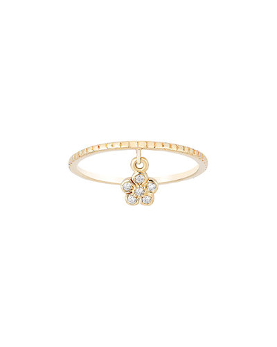 Ariana Rabbani Diamond Dangle Flower Ring In Gold