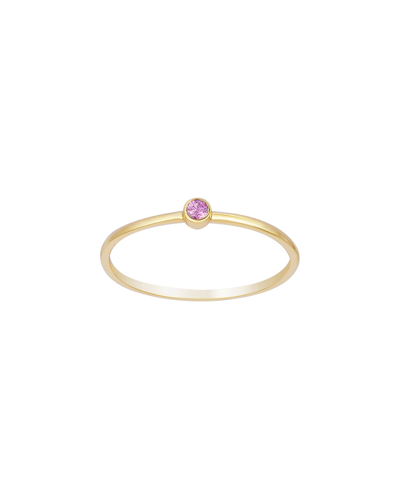 Ariana Rabbani Yellow Gold Single Pink Sapphire Ring