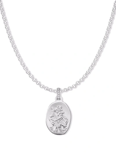 Dower & Hall Chain-link Pendant Necklace In Silver