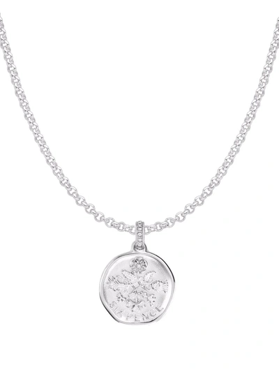 Dower & Hall Sispence Story Pendant Necklace In Silver