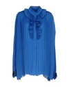 Balenciaga Solid Color Shirts & Blouses In Bright Blue
