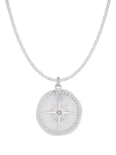 Dower & Hall True North Pendant Necklace In Silver