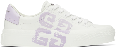 Givenchy City Sport Leather Trainer In White