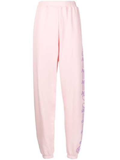 Aries Side Logo-print Track Trousers In Pink