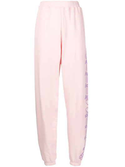 Aries Side Logo-print Track Pants In Pink