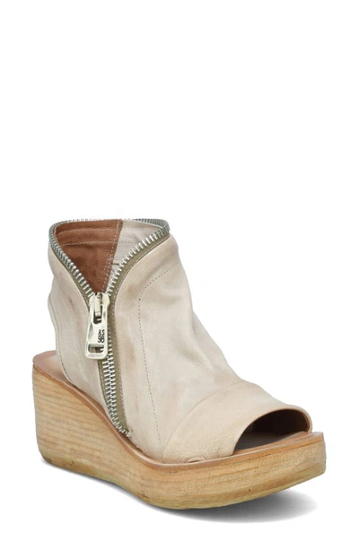 As98 Naylor Platform Wedge Sandal In Bone