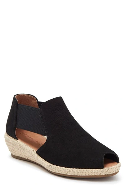 Gentle Souls Signature Noa Elastic Slip-on Platform Sandal In Black