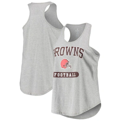 Profile Cleveland Browns Heathered Gray Plus Size Team Racerback Tank Top