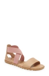 Sorel Women's Ella Ii Flat Sandals Women's Shoes In Honest Beige/eraser Pink