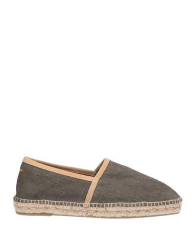 Castaã±er Castañer Man Espadrilles Military Green Size 8 Textile Fibers In Grey