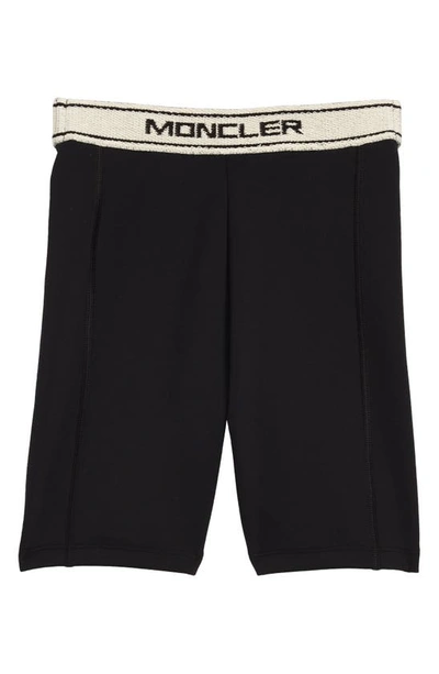 Moncler Kids' Black Branded Biker Shorts