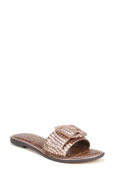 Sam Edelman Women's Gabriela Woven Buckle Slide Sandals Women's Shoes In Champagne