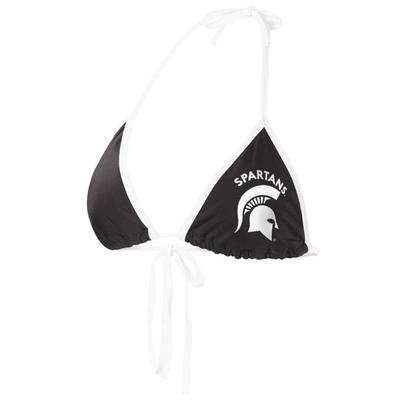 G-iii 4her By Carl Banks Black Michigan State Spartans Perfect Match Bikini Top