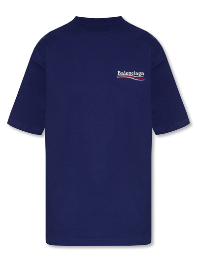 Balenciaga Political Campaign Cotton T-shirt In Blue