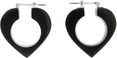 Uncommon Matters Black Vertex Earrings In Onyx & Silver