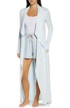 Lunya Stretch Pima Cotton & Modal Robe In Tranquil Blue