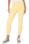 Liverpool Gia Glider Pull-on Cut Hem Crop Skinny Jeans In Canary Yellow