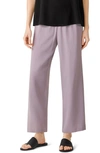 Eileen Fisher Silk Georgette Crepe Ankle Straight Leg Pants In Misty Lilac