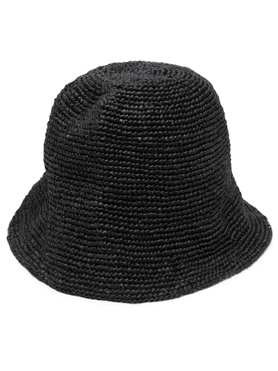 Ibeliv Raffia Bucket Hat In Black