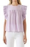 English Factory Ruffle Detail Top In Lilac