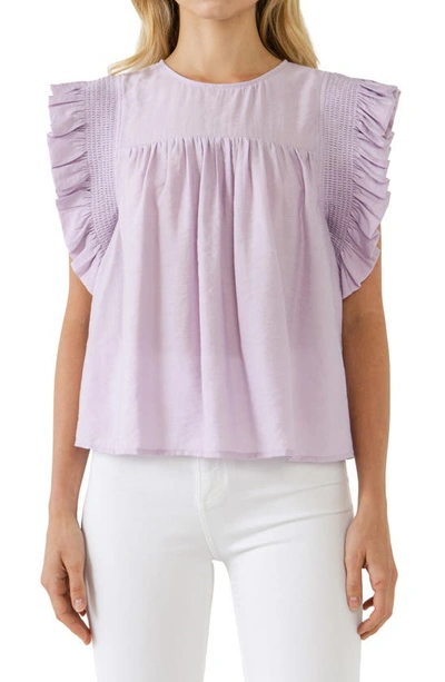 English Factory Ruffle Detail Top In Lilac