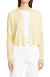 Eileen Fisher Ribbed Organic Linen & Cotton Cardigan In Butter
