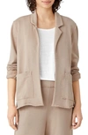 Eileen Fisher Women's Petite Organic Open-front Blazer In Khaki