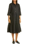 Masai Copenhagen Cotton Shirtdress In Black