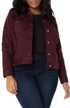 Liverpool Los Angeles Classic Denim Jacket In Dark Cherry Mocha