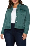 Liverpool Los Angeles Classic Denim Jacket In Shale Green