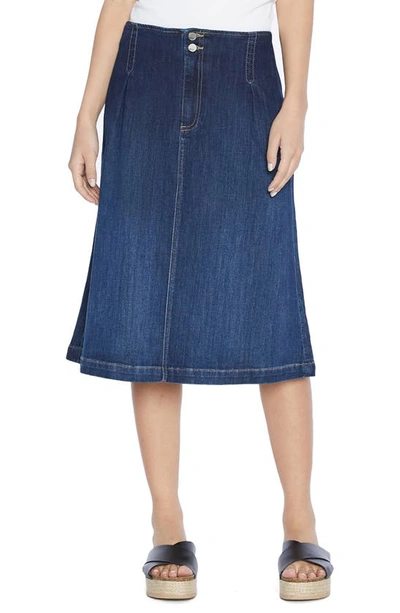 Wash Lab Denim Wash Lab Pleat Denim Skirt In Classic Blue