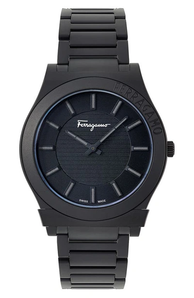 Ferragamo Men's Gancini Ip Black Stainless Steel Watch, 41mm