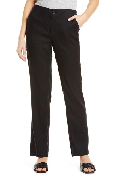 Nydj Marilyn Linen Blend Trousers In Black