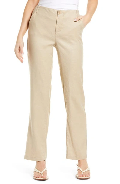 Nydj Marilyn Linen Blend Trousers In Straw