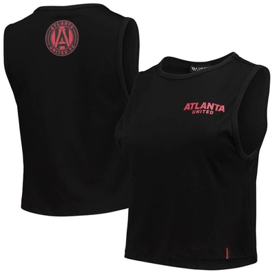 The Wild Collective Black Atlanta United Fc Crop Muscle Tri-blend Tank Top