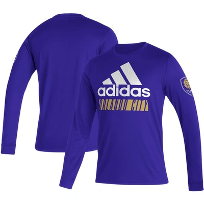 Adidas Originals Adidas Purple Orlando City Sc Vintage Aeroready Long Sleeve T-shirt