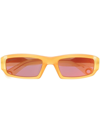 Jacquemus Rectangle Frame Sunglasses In Orange