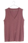 Madewell Whisper Cotton V-neck Tank In Fig