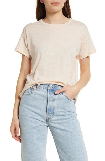 Madewell Whisper Cotton Crewneck T-shirt In Faraway Pink