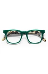 Eyebobs Humble Narrator 50mm Reading Glasses In Green/ Multi / Clear
